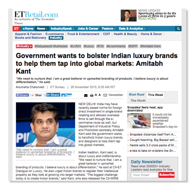 Department of Industrial Policy and Promotion secretary Amitabh Kant 