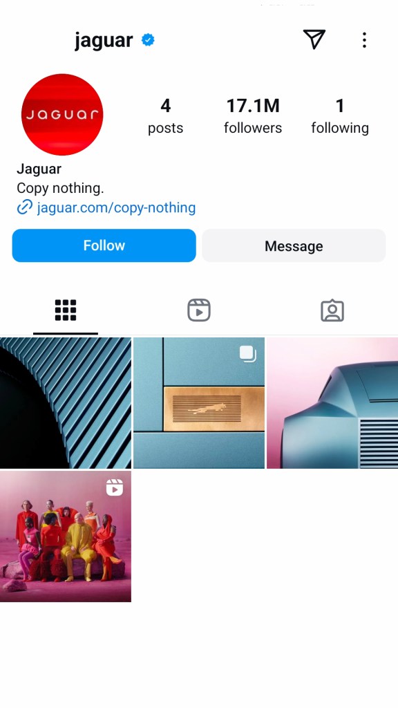 Jaguar's willingness to start with a clean slate, is exemplified by the deletion of their entire social media history.